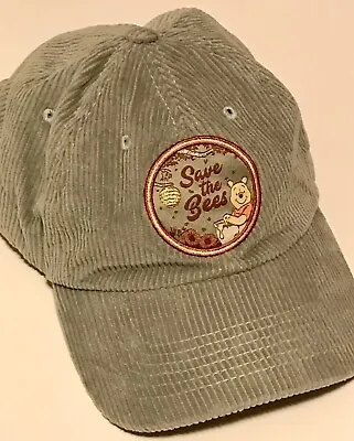 DISNEY Parks Winnie The Pooh SAVE THE BEES Corduroy Hat Baseball Cap VGC! • $14.99