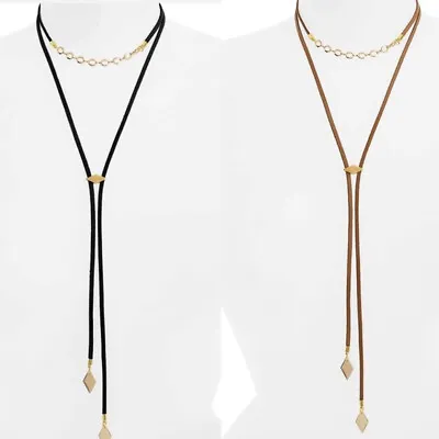 Vanessa Mooney Leather Look Bolo Necklace     Brown Or Black  #45  • $28