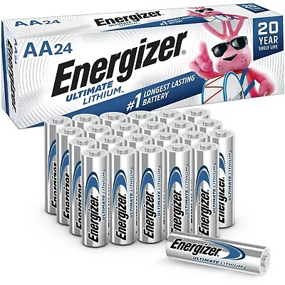 24Pcs Energizer Ultimate AA L91 Lithium Battery 1.5 V 24 Pack • $22