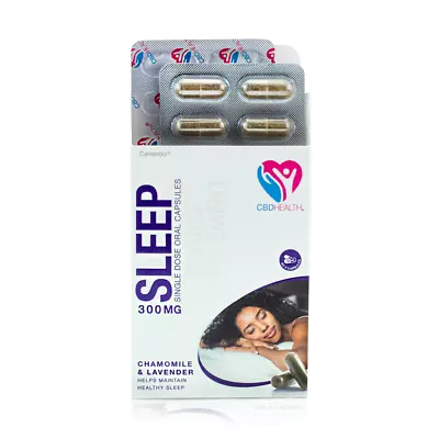 CBD Health Sleep CBD Capsules 300mg 30x10mg Chamomile Lavender Supplement Vegan • £21.99