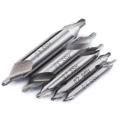 5 Pack Combined HSS Center Drill Countersink Bit Lathe Mill Tackle Tool Kit Set • £9.22