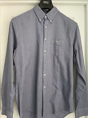 GANT Mens Oxford Shirt UK Large Mid-Blue Long Sleeve • £4.99
