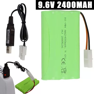 2400mAh 9.6V Ni-MH AA Battery KET 2P Plug With USB Charger For RC Car Boat Truck • £13.89