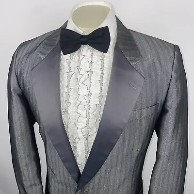 Vtg Mens Tuxedo Jacket Suit Raffinati Blazer Coat Miami Vice Prom 70s 80s 42 R • $59.99