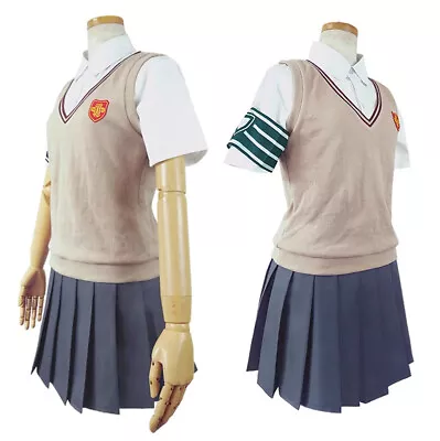 Anime Toaru Kagaku No Railgun Misaka Mikoto Cosplay Jk Pleated Skirt Set Costume • $53