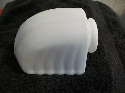 Art Deco White Milk Glass Wall Sconce Light Shade Bathroom Vintage • $38