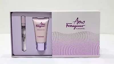 Salvatore Ferragamo Flowerful 5ml Edt  & 30 Ml Body Lotion Gift Set - New • £14.99