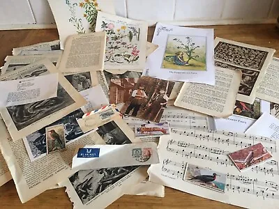 £6 • Buy Vintage Craft Paper.Music Maps Encyclopedia Postcards,Stamps,Cig Cards,recipes.