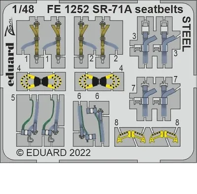 £9.30 • Buy Eduard 1/48 Lockheed SR-71A Blackbird Seatbelts Detail Set For Revell Kits