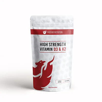 High Strength Vitamin D3 And K2 120 Tablets 4000IU 250mcg - MK-7 Cholecalciferol • £7.99