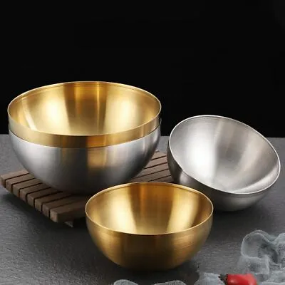 £6.71 • Buy Durable Stainless Steel Bowl Round Mixing Bowl Salad Bowl Soup Noodle Ramen Bowl