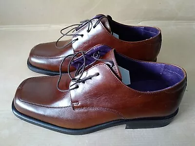 Next Men's Luxury Brown Leather Lace Up Shoes. Made In Italy. Size UK9 EU43 • £24.99