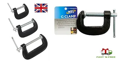 HEAVY DUTY BLACK IRON G Clamp Iron Clamps Wood Working Welding Support Tool Set  • £9.99