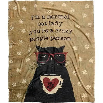 PBK Plush Throw Blanket I'm A Normal Cat Lady You're Crazy People Person • $36.37