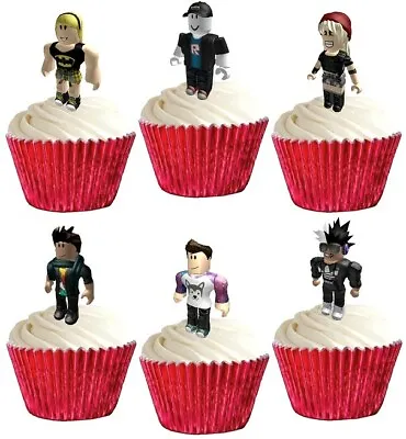 24 Roblox Stand Up Cup Cake Toppers Edible Birthday Party Decorations • £2.25