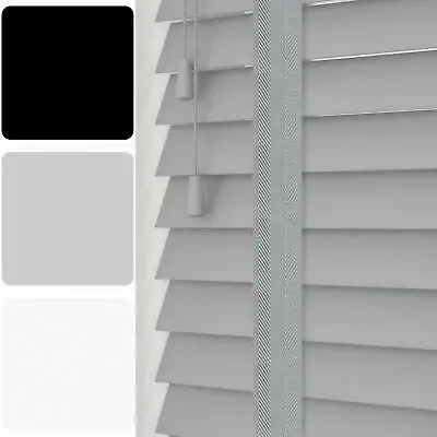 £169.99 • Buy Wooden Premium Venetian Blinds With Tapes 50mm Slats White Grey