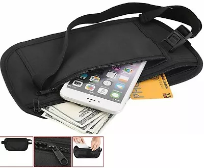 Invisible Bumbag Travel Waist Pouch Passport Money Belt Bag Runing Hidden Wallet • £2.95