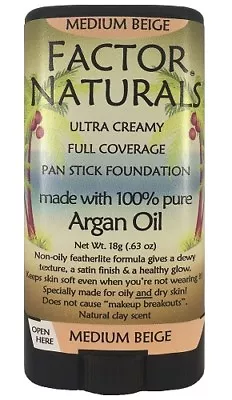 Factor Naturals Medium Beige 129 Pan Stik Foundation W/Argan Oil Made In The USA • $24.39