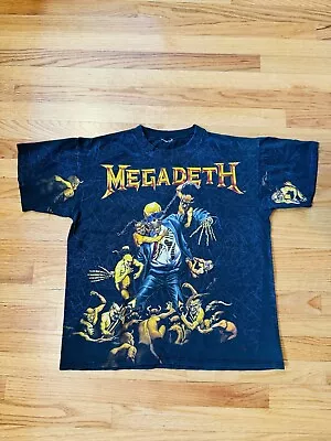 Vintage T Shirt Megadeth 90's Holy Wars AOP Large 1991 • $449