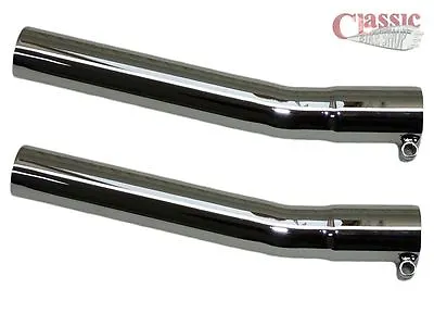 Motorcycle Exhaust Kick Up Pipes 38MM 1.1/2'' Cafe Racer Chopper Bobber • £53.95