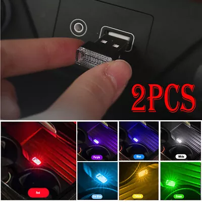 2x Mini USB LED Car Light Neon Atmosphere Ambient Bright Lamp Bulb Accessories • $6.98