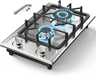 Propane Gas Cooktop Built-in 2 Burner Stainless Steel Gas Hob NG/LPG Gas Stove • $94.90