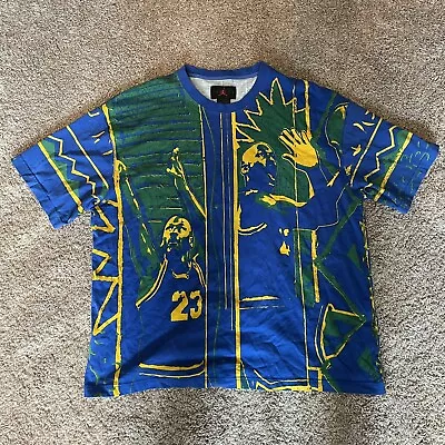 $29.99 • Buy Nike Air Jordan DNA Brazil Blue/Green/Yellow T-Shirt Mens Size XL