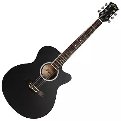 TIGER ACG1-BK-SM Acoustic Steel String Parlour Guitar - Matte Charcoal Black  • £84.95