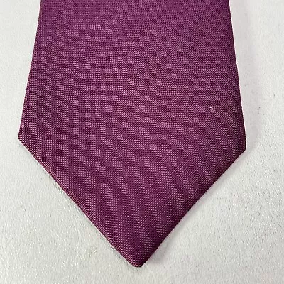 Vintage Lands End Tie Men 60 In Solid Purple Mauve 100% Linen Lined Wide • $12.95