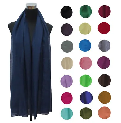 Women Maxi Viscose Scarf Hijab Shawl • £4.99