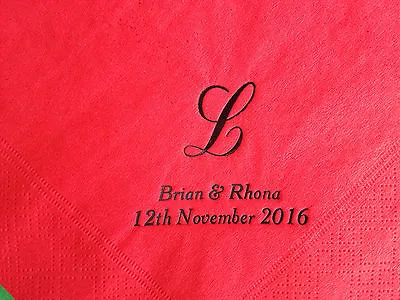£16.79 • Buy 50 X Personalised Monogram Alphabet Napkins 2ply 33cm Wedding, Anniversary