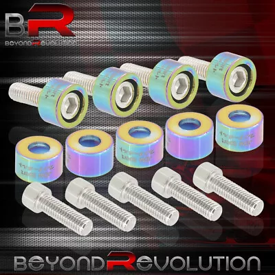 For Acura Honda JDM Neo Chrome 8MM Engine Header Cup Bolts Washers Kit • $17.99