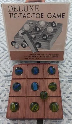 Vintage Wood TIC TAC TOE Marble Game With Unique Marble Storage See Pics • $17.99