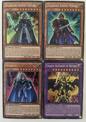 YuGiOh 4 Card Legendary Knight Set Secret And Ultra Rare • $5.95