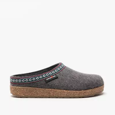 Haflinger FRANZL Ladies Wide Fit Felt Mule Slippers Anthracite • £69.99