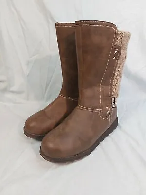 Muk Luks Stacy Winter Boots Brown Women's 8 M Knit Back • $27.99