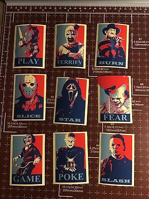 Ghostface  Jason Freddy Krueger  Michael Myers Poster Set 2.5x3.5 Horror Movie • $19.99