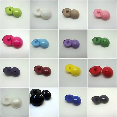 B3-20mm 5pcs HALF BALL DOME SHANK ITALIAN PLASTIC BUTTONS -COAT SCRAPBOOK SEWING • £3.50