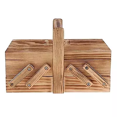 Wooden Sewing Box Jewelry Storage Box Cosmetics Case Organizer For Home • $54.30