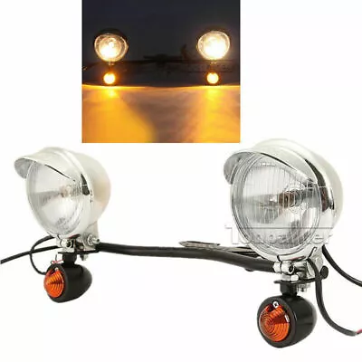 Passing Turn Signal Lamp Driving Fog Spot Light Bar Kit For Harley Motorcycle • $69.99