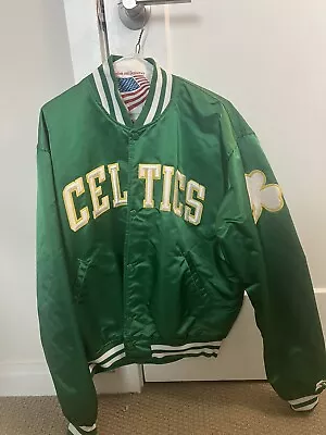 Vintage Boston Celtics Starter Jacket Mens Large Green Bomber Satin NBA 80s Rare • $150