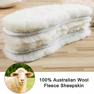 Premium Sheepskin Replacement Insoles Thick Fluffy Fleece Wool Inserts Women Men • $6.99