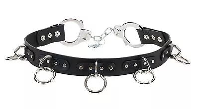 Handcuff Bondage Leather Belt Punk MetalThrash Garage Band UK Style Rock • $40