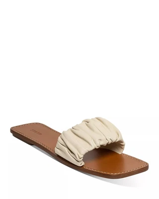 $79.99 • Buy Staud Women's Nina Ruched Leather Slide Sandal Size 36 Cream