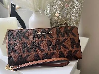 Michael Kors Jet Set Pebbled Leather Luggage Large Travel Continental Wallet NWT • $119.99