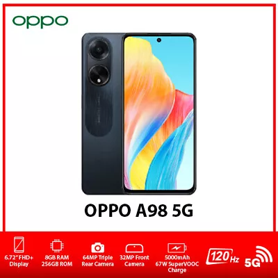 $593 • Buy (Unlocked) OPPO A98 5G GLOBAL Ver. Dual SIM Android Mobile Phone – Black/8+256GB