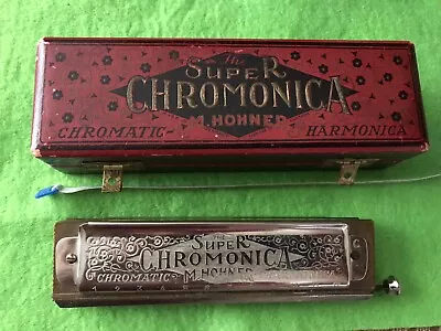 VTG. M Hohner Harmonica Super Chromonica Chromatic Harmonica C Made In Germany • $50