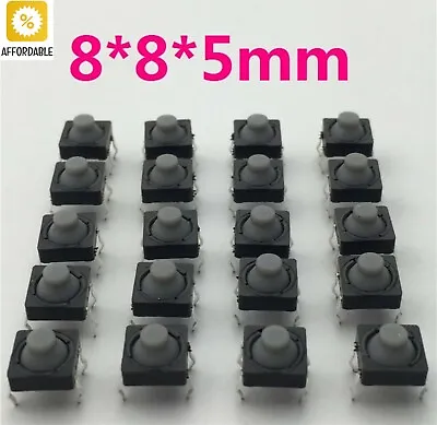 Push Button Micro Switch Conductive Silicone Soundless Tactile Tact 8x8x5MM 4PIN • $8.88