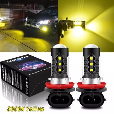 LED Fog Light Bulbs H8 H9 H11 FogLight Bulb 3000K Yellow High Power 160W Lamps • $9.99