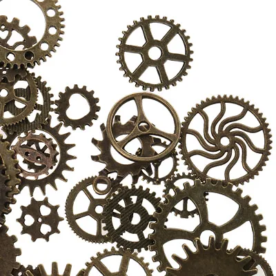 200g Lot Mixed Bronze Steampunk Cogs And Gears Clock Hand Charm Pendant • £13.07